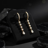 Diamond Light Radiant Drop Earrings in 14K Yellow Gold
