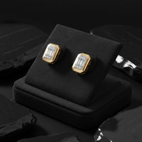 Gorgeous Baguette Diamond Stud Earrings in 14K Yellow Gold