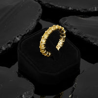 Cushion Cut Yellow Diamond Eternity Band Ring in 14K Yellow Gold