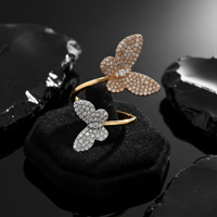 Butterfly Bloom Dual Tone Ring in 18K Yellow Gold