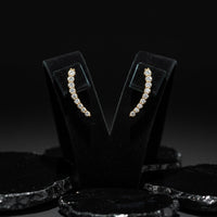 Tapered Diamond Climber Stud Earrings in 18K Gold