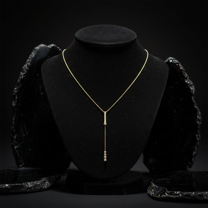 Luminous Diamond Lariat Necklace in 14K Yellow Gold