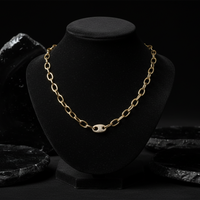 Elongated Paperclip Link Necklace in 14K Yellow Gold