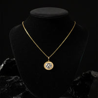 Tiger Medallion Pendant Necklace in 14K Yellow Gold