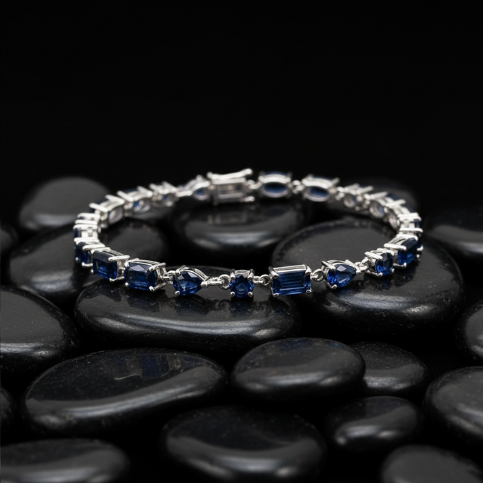 Celestial Mix-Cut Sapphire 14K White Gold Bracelet