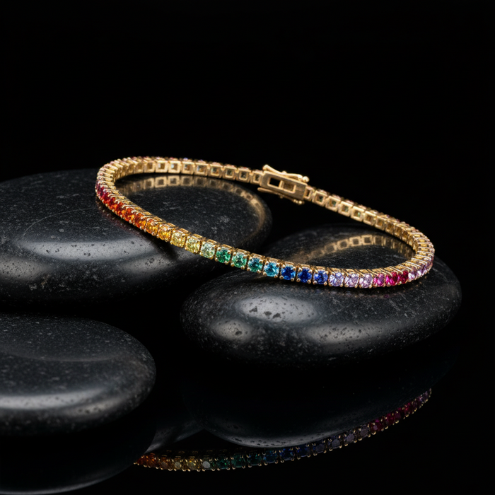 Chroma 14K Yellow Gold Multicolor Sapphire Bracelet