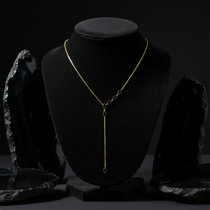 Brilliance Weave Diamond Lariat Necklace in 14K Yellow Gold