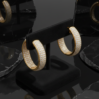 Eternal Diamond Hoop Earrings in 14K Yellow Gold