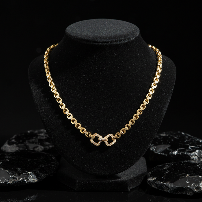 Elegance Link Necklace in 14K Yellow Gold