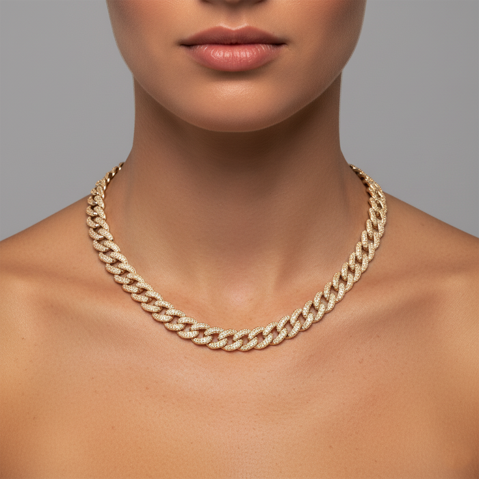 Chain Diamond 14K (or 18k upon request) Yellow Gold Link Necklace
