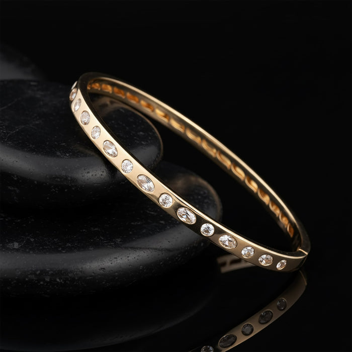 Stardust Flow Mixed Cut Diamond Bracelet in 14K Yellow Gold