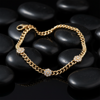 Golden Garden Flower Cluster Link Bracelet in 14K Gold