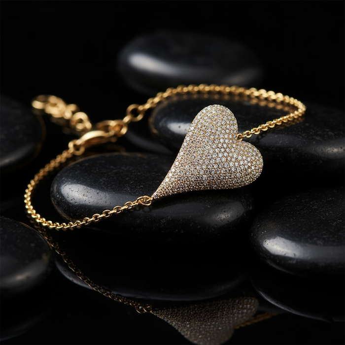 Golden Heartbeat Diamond Accent Love Bracelet in 14K Gold