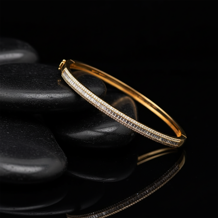 Eclipse Bangle 14K (or 18k upon request) Yellow Gold Diamond Bracelet
