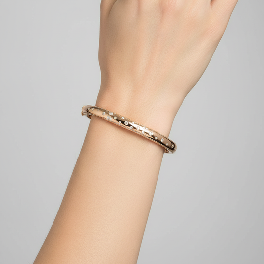 Whispering Stars Lattice Diamond Bracelet in 14K Yellow Gold