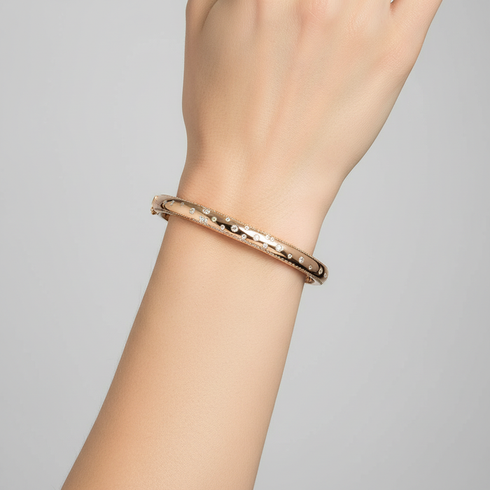 Whispering Stars Lattice Diamond Bracelet in 14K Yellow Gold