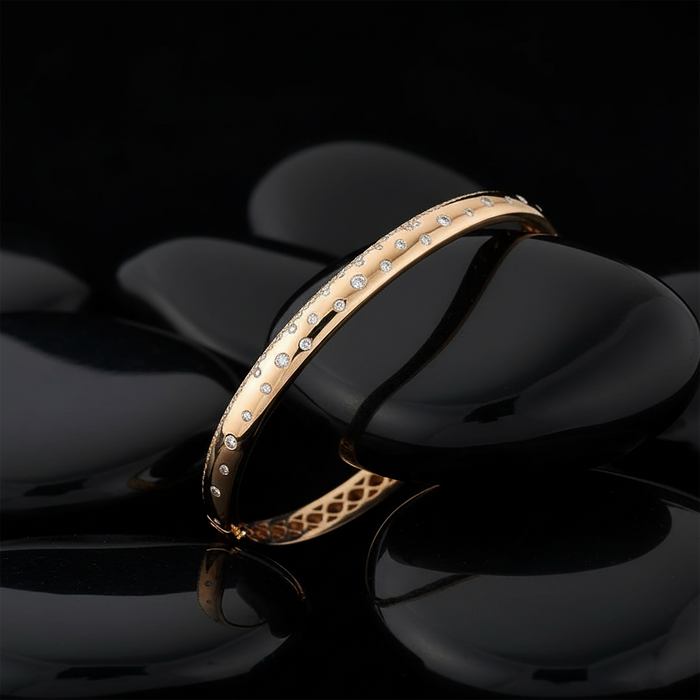 Whispering Stars Lattice Diamond Bracelet in 14K Yellow Gold