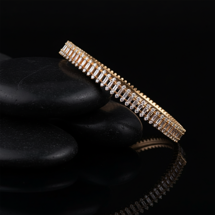 Embers Diamond Bangle Bracelet in 14K Yellow Gold