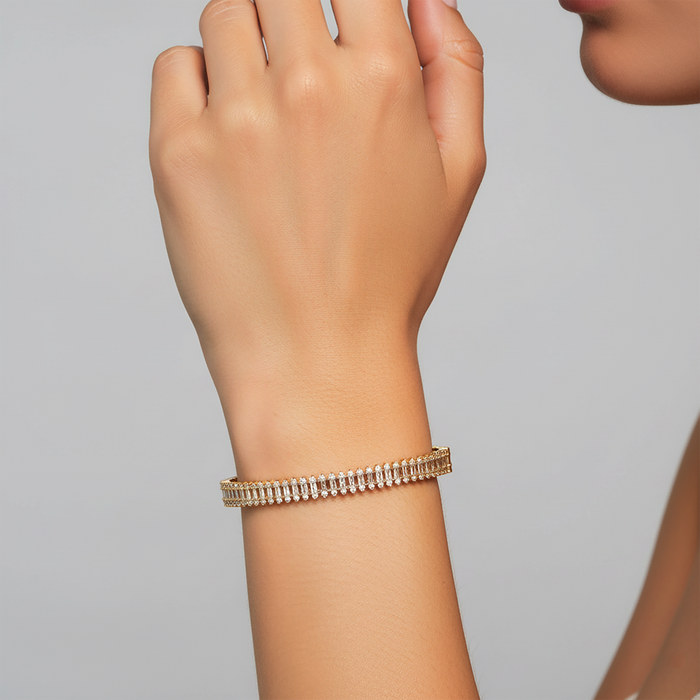 Embers Diamond Bangle Bracelet in 14K Yellow Gold