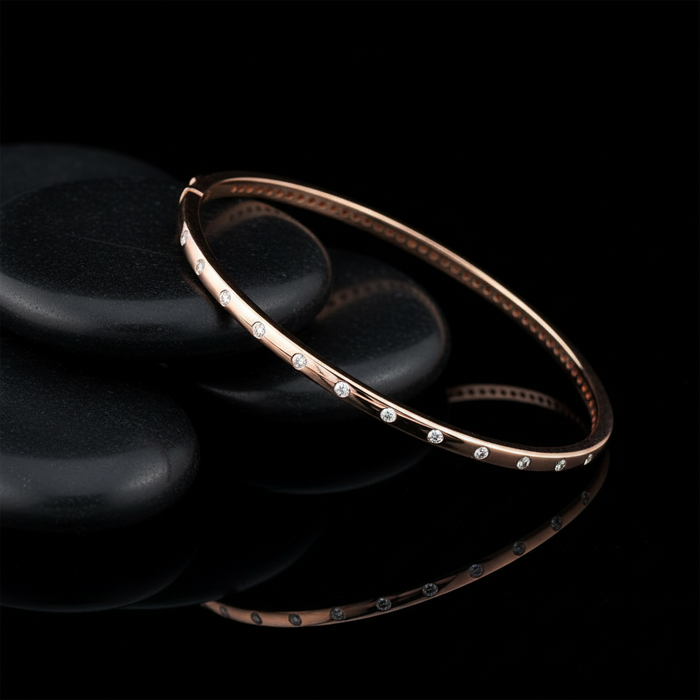 Diamond Enchantment Bangle Bracelet in 14K Yellow Gold