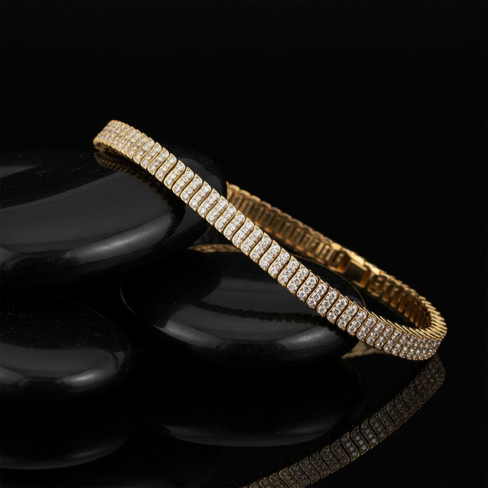 Diamond Eternity Tennis Bracelet in 14K Yellow Gold
