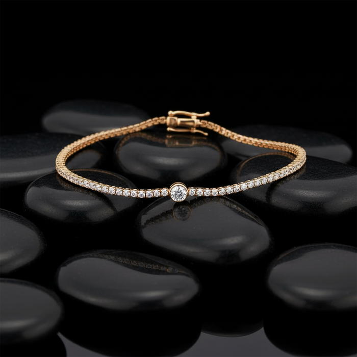 Harmony Tennis Diamond Bracelet in 14K Yellow Gold