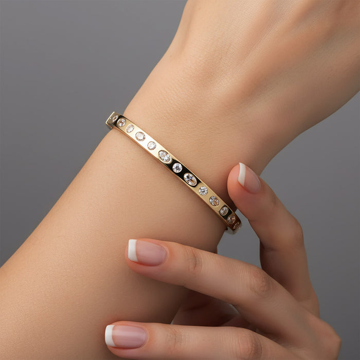 Stardust Flow Mixed Cut Diamond Bracelet in 14K Yellow Gold