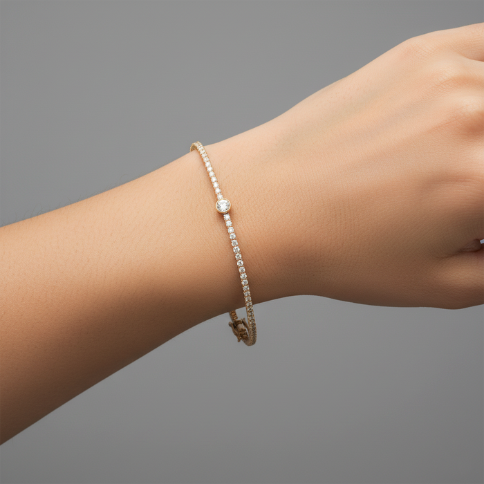 Harmony Tennis Diamond Bracelet in 14K Yellow Gold