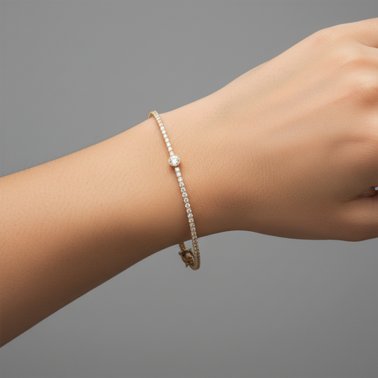 Harmony Tennis Diamond Bracelet in 14K Yellow Gold