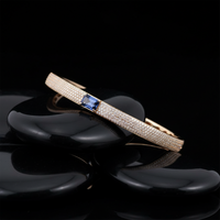 Midnight Crest Pave Blue Sapphire Bracelet in 14K Yellow Gold