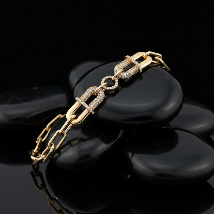 Legacy Link Diamond Bracelet in 14K Yellow Gold