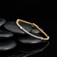 Brilliant Horizon Diamond Tennis Bracelet in 14K Yellow Gold