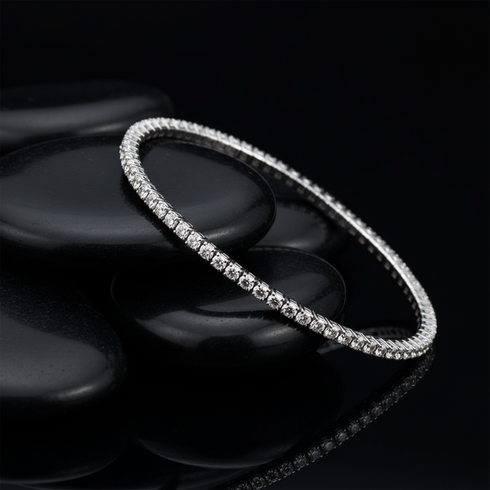 Vibe Bangle Celestial Bracelet in 14K White Gold