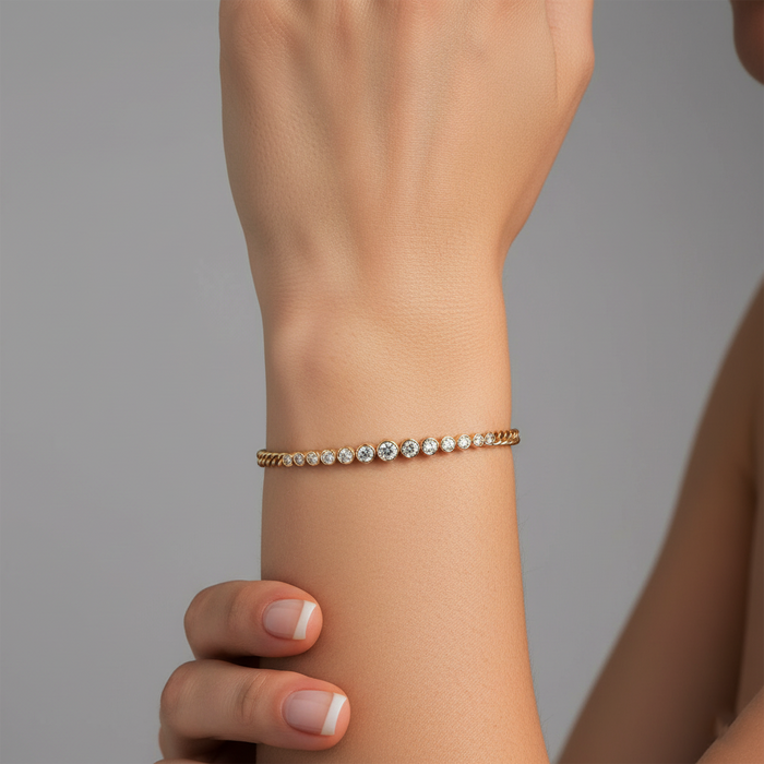 Chained Radiance Diamond Link Bracelet in 14K Yellow Gold