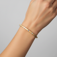 Chic Horizon Bangle Bracelet in 14K Yellow Gold