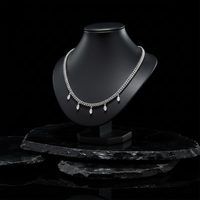 Fancy Emerald Diamond Necklace in 14K White Gold