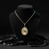 Emerald Glide Diamond Pendant Necklace in 14K Yellow Gold