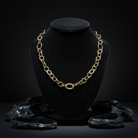 Pave Diamond Connectors Link Necklace in 14K Yellow Gold