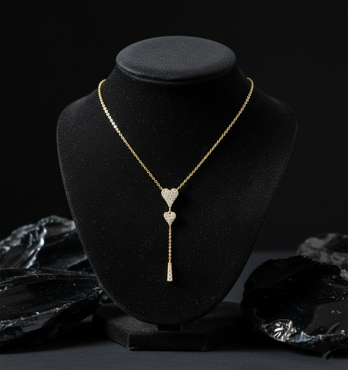 Infinite Lariat Heart Necklace in 14K Yellow Gold