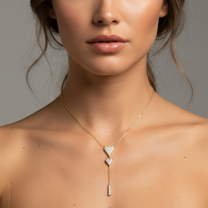 Infinite Lariat Heart Necklace in 14K Yellow Gold