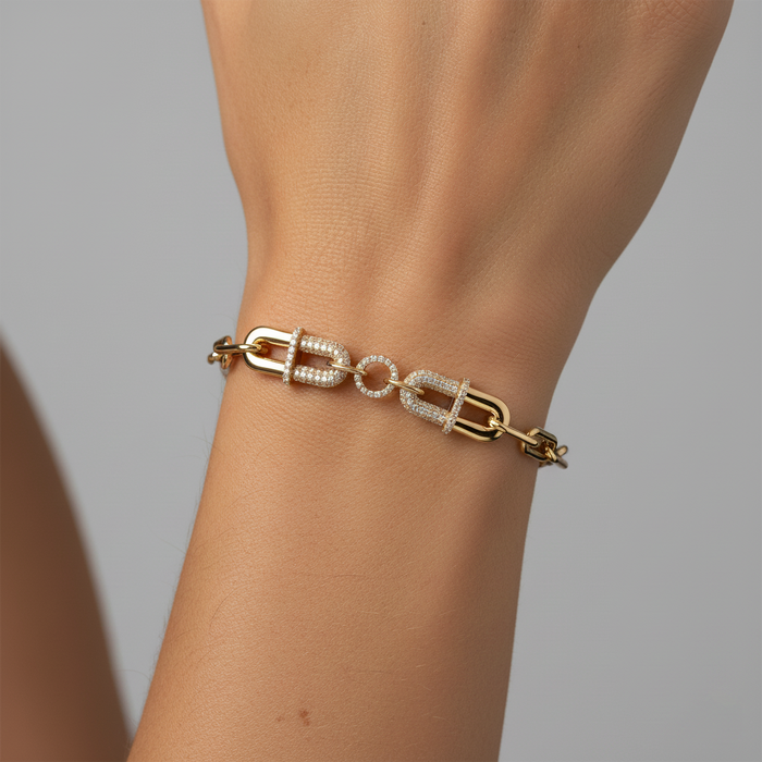 Legacy Link Diamond Bracelet in 14K Yellow Gold