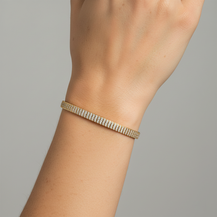 Diamond Eternity Tennis Bracelet in 14K Yellow Gold