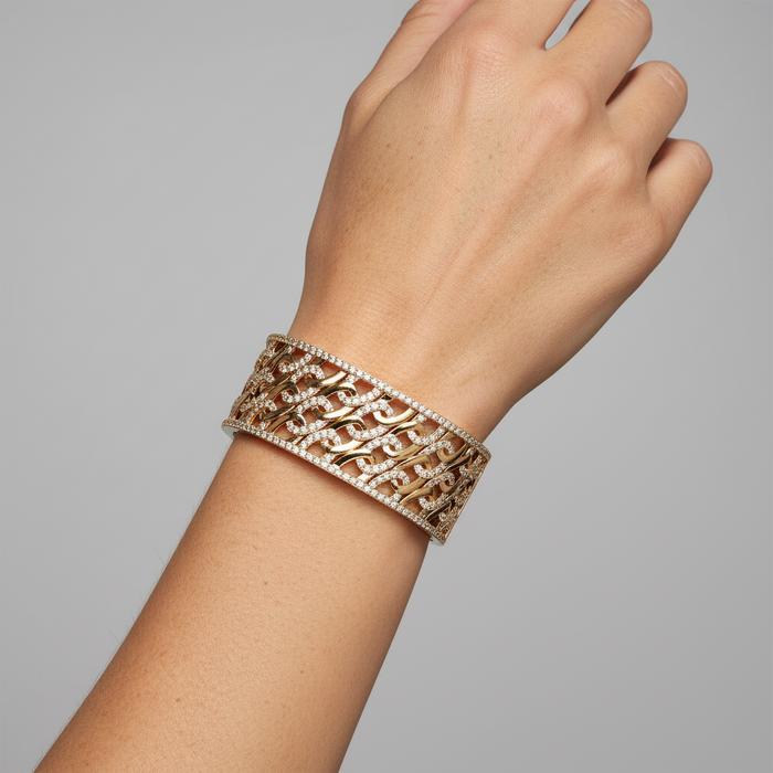 Clean Horizon Bangle Bracelet in 14K Yellow Gold