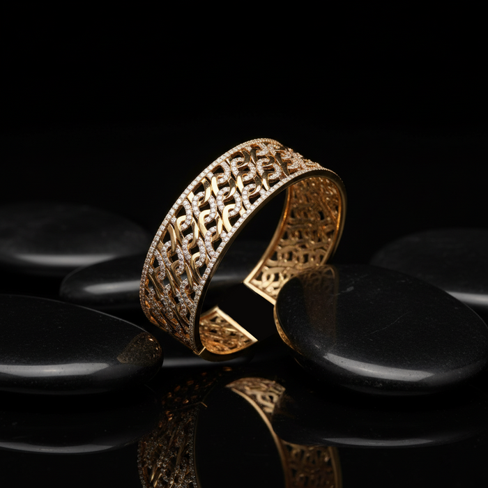 Clean Horizon Bangle Bracelet in 14K Yellow Gold