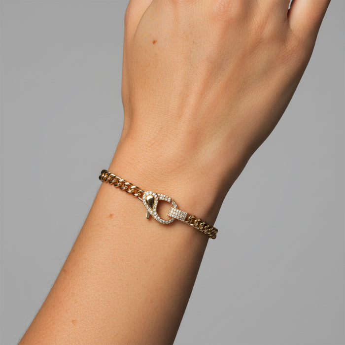 Baroque Diamond Link Bracelet in 14K Yellow Gold