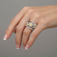 Marquise Diamond Zigzag Band Ring in 14K Yellow Gold