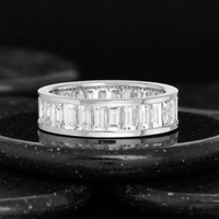 Emerald Cut Eternity Ring in 18K White Gold