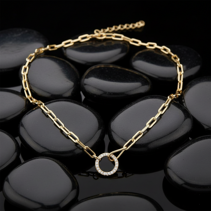 Inch Round Paperclip Link Necklace in 14K Yellow Gold