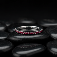 Ruby Eternity Band Ring in 14K White Gold