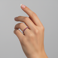 Ruby Eternity Band Ring in 14K White Gold